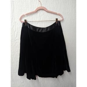 Blugirl By Blumarine Black Velvet With Satin Waist Skirt Holiday Cocktail Party